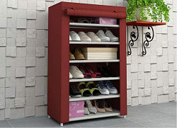 Parasnath 6-7 Layer Utility Rack Cloth Cabinet/Shoe Rack Organiser, Colour - Random Colour (Made in India)