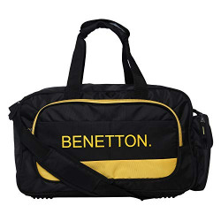 United Colors of Benetton Duffle Bag Polyester 50 cms Black/Yellow Travel Duffle (0IP6AMDBBY04I)