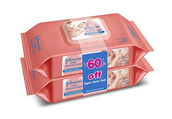 Johnson's Baby Wipes, Pack of 2 (160 wet wipes)