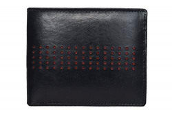 Leather Junction Black Dotted Leather Wallet for Men (31506000C)