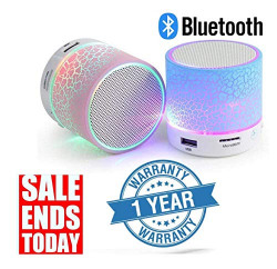 Forestone Wireless Mini LED Lights Bluetooth Speaker - FM Radio, Micro- Assorted Color