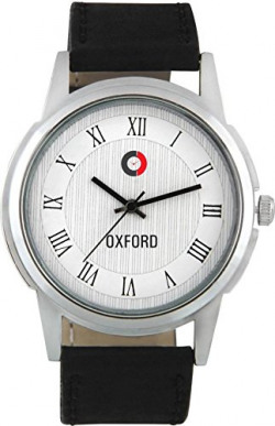 Oxford White Round Dial Black Synthetic Leather Strap Watch For Men/Boys_Ox1507Sl02