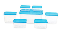 All Time Plastics Polka Container Set, 7-Pieces, Blue