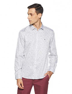 V Dot Men's Printed Slim Fit Casual Shirt (VDSFESLF520655_White_44)
