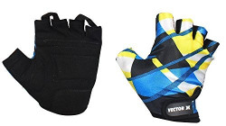 Vector X Vx-300 Gym Fitness/Bike Gloves, Medium (Blue/Black/Yellow)