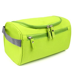House of Quirk Hanging Fabric Travel Toiletry Bag Organizer and Dopp Kit (16 cm x 10.01 cm x 3 cm, Green)