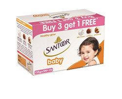 Santoor Baby Soap, 125g (Buy 3 Get 1 Free)