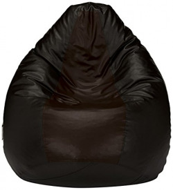 Amazon Brand - Solimo XL Bean Bag Cover Without Beans (Black and Brown)