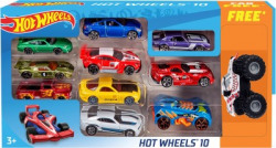 Hot Wheels Promo Pack (10 car Pack+ 1 monster Jam Car) New Edition 2018(Multicolor)