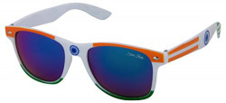 Silver Kartz Indian Patriotic UV Protected Wayfarer Unisex Sunglasses - (fl001|55|Blue)
