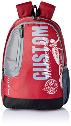 Pronto Grazia 19.3 Ltrs Red Casual Backpack (8845 - RD)