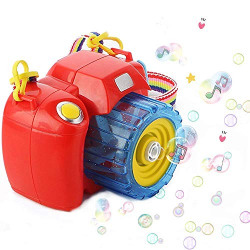 Zest 4 Toyz Camera Bubble Machine with Bubble Solution -Automatic Bubble Blower for Kids-More Than 500 Bubbles per Minute-Fun and Convenient -Assorted Color