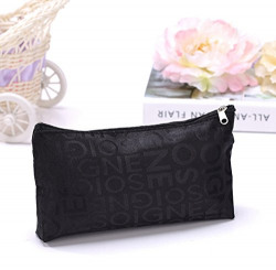 Aeoss Â® Portable Cute Multifunction Zipper Travel Cosmetic Pencil Pouch Portable Storage Bag Letter Makeup Case (Black_Single)
