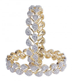 MUCH MORE Zircon Made Gold Plated Diamontic Bangle Set For Women