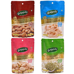 Happilo Premium Dry Fruits Combo, 280g (Salted Almonds, Salted Cashews, Salted Pumpkin, Salted Pistachios)