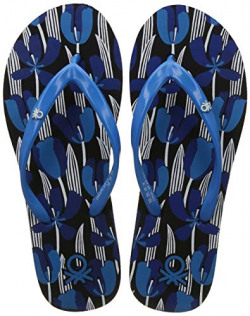 United Colors of Benetton Women's Blue Flip-Flops-5 UK/India (38 EU)(18A8CFFPL160I)
