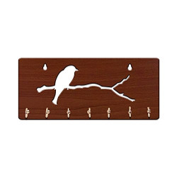 Sehaz Artworks Bird Wooden Key Holder (25 cm x 11 cm x 0.3 cm, Brown)