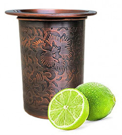 balanceactive Pure Copper Glass with Lid (Engrave & Antique Design), Copper Glass for Water with lid