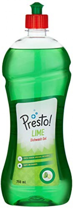 Amazon Brand - Presto! Dish Wash Gel - 750 ml (Lime)