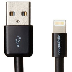AmazonBasics Apple Certified Lightning to USB Cable - 6 Feet (1.8 Meters) - Black