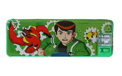 Parteet Dual Side Magnetic Multifunctional Pencil Box with Led Light for Kids (Ben10)
