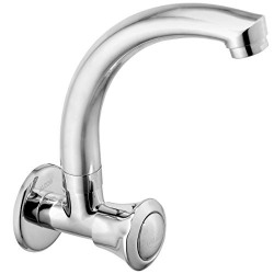 ALTON DEW 3265 Brass Sink Cock With Swivel Spout/Wall Mounted (Chrome)