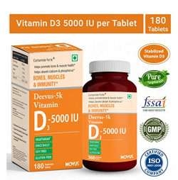 Carbamide Forte Vitamin D3 5000 IU Veg Tablets for Healthy Bones and Teeth - 180 Pieces