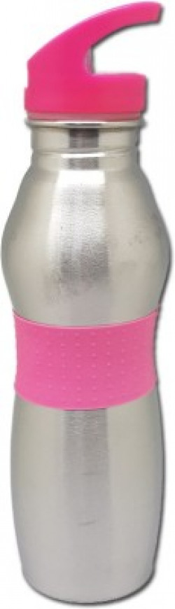 Tuelip Stainless Steel Sporty Look Sports Water Bottle 750 ml Water Bottle(Set of 1, Pink)