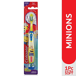 Colgate Kids (5+ years) Minion Toothbrush, Extra Soft with Tongue Cleaner - 1 Pc
