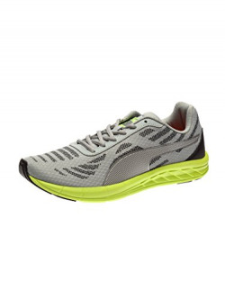 Puma Men's Meteor Quarry, Puma Silver and Safety Yellow Running Shoes - 7 UK/India (40.5 EU)