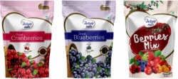 Delight Nuts Berries Combo Pack- (Dried Cranberries-200g, Dried Blueberries-150g & Berries Mix-200g) Assorted Fruit(550 g, Pouch)