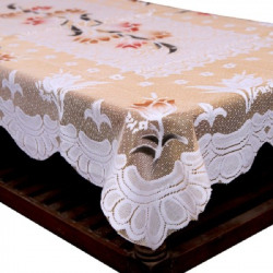 Kuber Industries Floral 4 Seater Table Cover(Brown, Plastic)