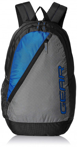 Gear Polyester 29 Ltrs Grey and Royal Blue School Bag 
