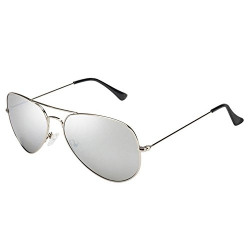 Dervin UV Protected Aviator Sunglasses For Men & Women (Silver)
