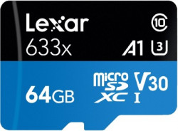 Lexar 633X 64 GB MicroSDXC Class 10 95 Mbps  Memory Card
