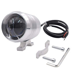 AutoKraftZ FOCUS_LIGHT_U2_SLV Focus U2 Spot Waterproof 1 LED Head Light Lamp for all Bikes (Silver)