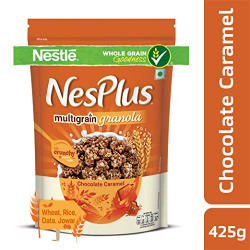 Nestlé NesPlus Breakfast Cereal, Multigrain Granola – Chocolate Caramel, 425g Carton