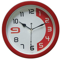 ROYSTAR Analog Wall Clock DIAL Size 8 Inch (23 X 23 cm) RED Color Body