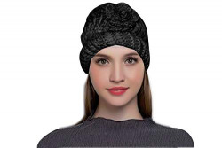 MAGIC Women's Winter Warm Knit Hat Wool Snow Ski Caps (Black)