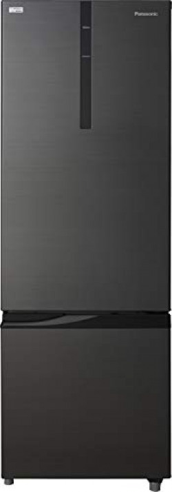 Panasonic 296 L 2 Star Frost Free Double Door Refrigerator(NR-BR307RKX1, Black, Inverter Compressor, Bottom Freezer)