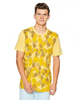 ALCiS Men's Round Neck Cotton T-Shirt (8904237857722_AKYGMTE01210170_Medium_Yellow)