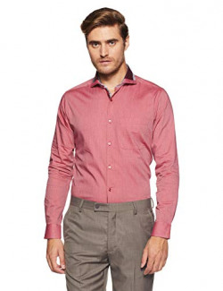 Raymond Men's Plain Slim Fit Formal Shirt (RMST07239-R6_Dark Red_40)