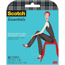 Scotch Essentials Permanent Hem Bonding Strips, 30 Strips (W-107-A)