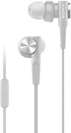 Sony MDR-XB55AP Premium in-Ear Extra Bass Headphones with Mic (Grayish White)