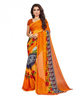 	 Georgette Saree with Blouse Piece at Rs.249
