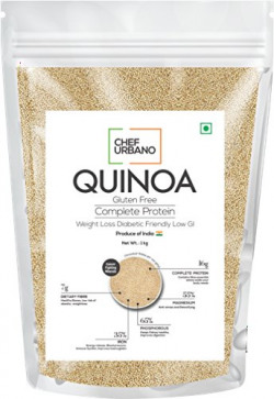 Chef Urbano Quinoa 1Kg | Higher Mineral Content Than Rice | Rich in Protien & Fiber | Diabetic Friendly | Aids Weight Loss | Gluten Free | Vegetarian | Non GMO