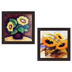 Wens 'Sunflower' Wall Hanging Painting (MDF, 35 cm x 71 cm x 2.5 cm, WSPC-4006)
