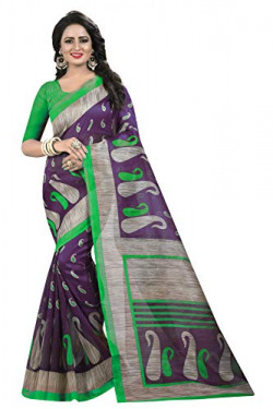Indira Designer Cotton Saree with Blouse Piece (VIMU-PURPLE_Multicolor_Free Size)