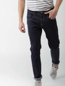 Mast & Harbour Blue Slim Fit Mid-Rise Clean Look Stretchable Jeans