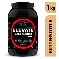 Sinew Nutrition Elevate Mass Gainer with Digestive Enzymes - 1 kg (Butterscotch)